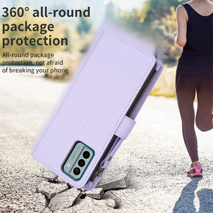 Nokia G22 Leather Flip Wallet Phone Case with 9 Card Slots, Zipper Compartment, and Adjustable Stand