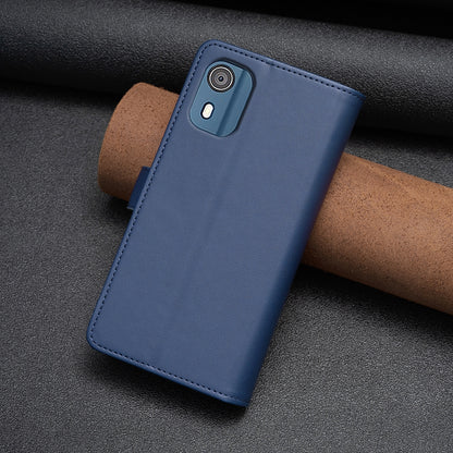 Nokia C02 Leather Flip Wallet Phone Case with 9 Card Slots, Zipper Compartment, and Adjustable Stand