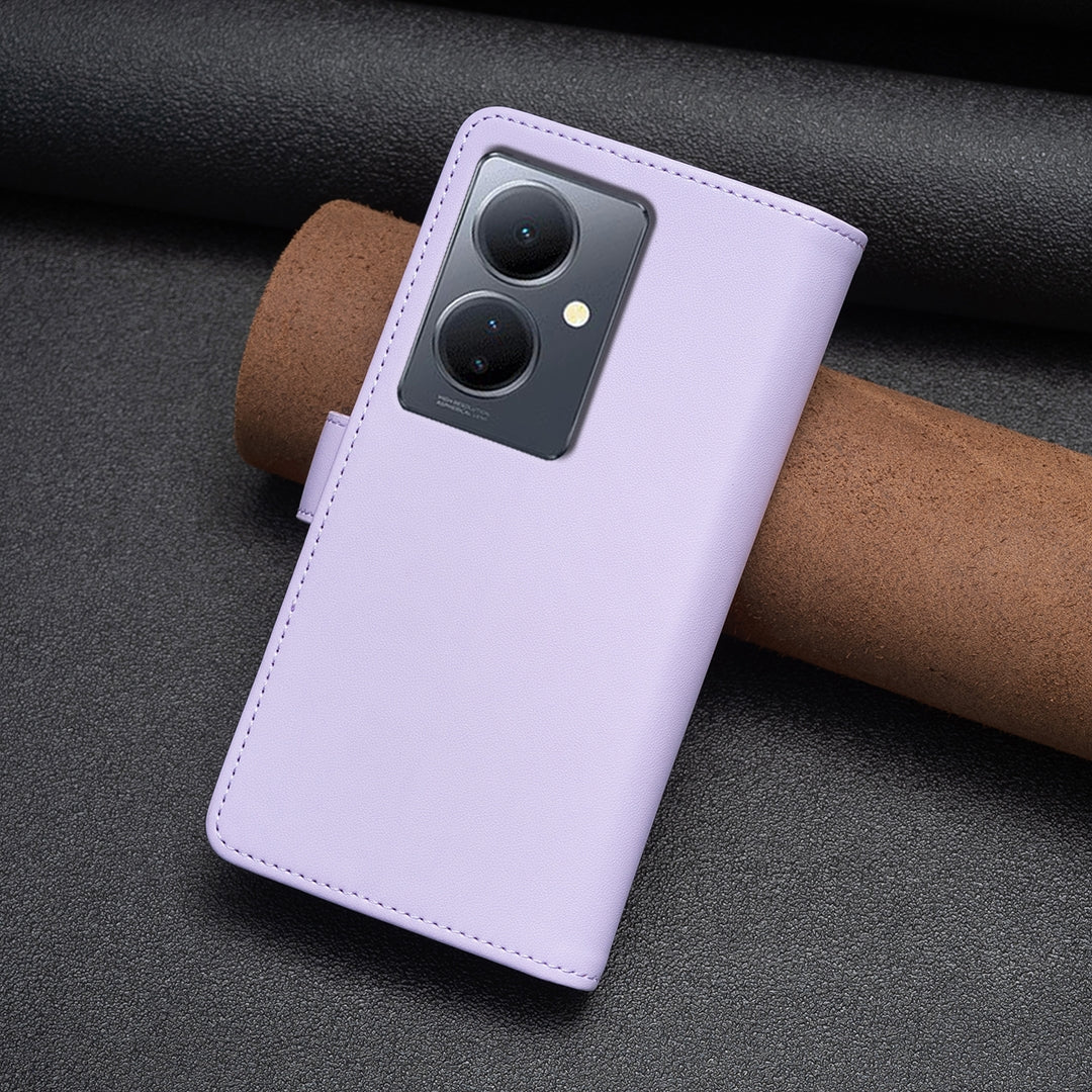 vivo Y78 5G Leather Flip Wallet Phone Case with 9 Card Slots, Zipper Compartment, and Adjustable Stand