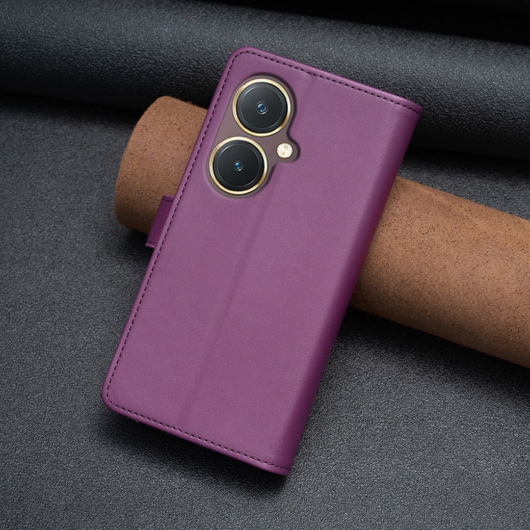 vivo Y27 4G Leather Flip Wallet Phone Case with 9 Card Slots, Zipper Compartment, and Adjustable Stand