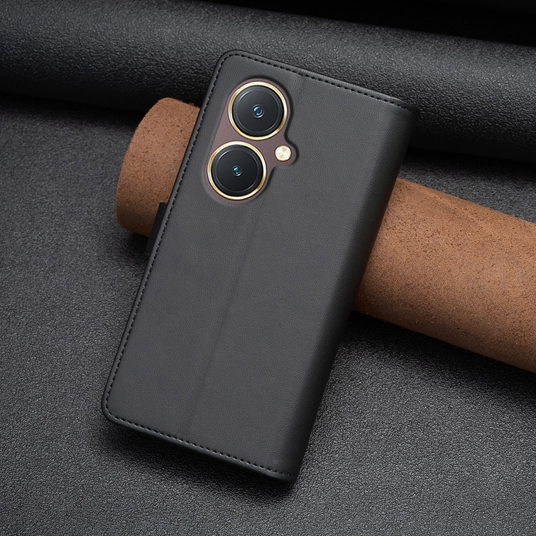 vivo Y27 4G Leather Flip Wallet Phone Case with 9 Card Slots, Zipper Compartment, and Adjustable Stand