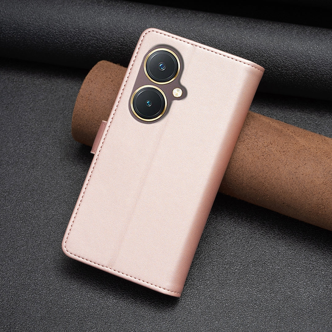 vivo Y27 4G Leather Flip Wallet Phone Case with 9 Card Slots, Zipper Compartment, and Adjustable Stand