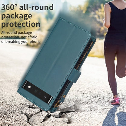 Google Pixel 7 Pro Leather Flip Wallet Phone Case with 9 Card Slots, Zipper Compartment, and Adjustable Stand