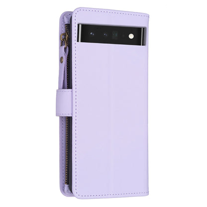 Google Pixel 7 Pro Leather Flip Wallet Phone Case with 9 Card Slots, Zipper Compartment, and Adjustable Stand