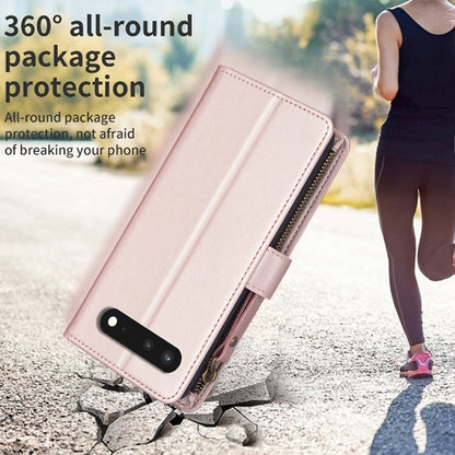 Google Pixel 7 Leather Flip Wallet Phone Case with 9 Card Slots, Zipper Compartment, and Adjustable Stand