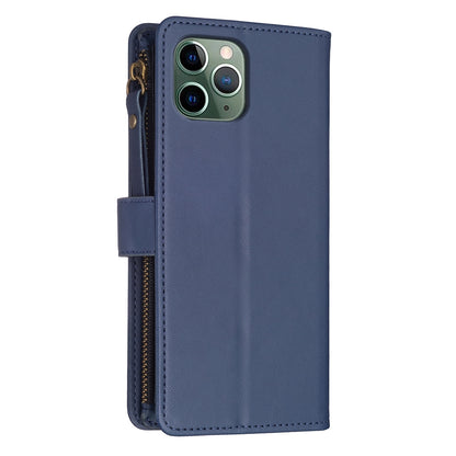 iPhone 11 Pro Max Leather Flip Wallet Phone Case with 9 Card Slots, Zipper Compartment, and Adjustable Stand