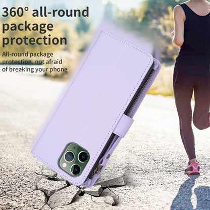 iPhone 11 Pro Leather Flip Wallet Phone Case with 9 Card Slots, Zipper Compartment, and Adjustable Stand