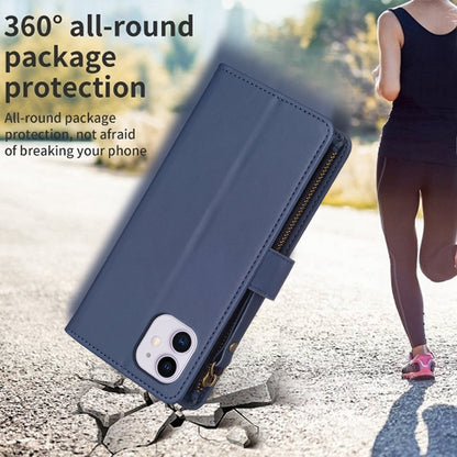 iPhone 11 Leather Flip Wallet Phone Case with 9 Card Slots, Zipper Compartment, and Adjustable Stand