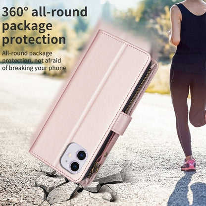 iPhone 11 Leather Flip Wallet Phone Case with 9 Card Slots, Zipper Compartment, and Adjustable Stand