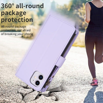 iPhone 11 Leather Flip Wallet Phone Case with 9 Card Slots, Zipper Compartment, and Adjustable Stand