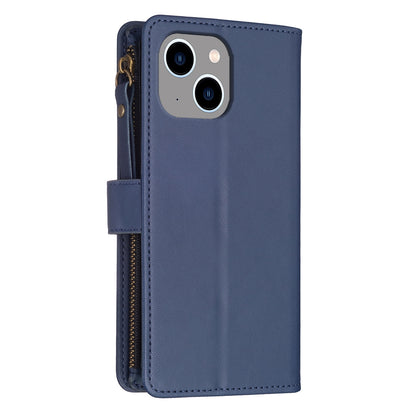 iPhone 14 Leather Flip Wallet Phone Case with 9 Card Slots, Zipper Compartment, and Adjustable Stand