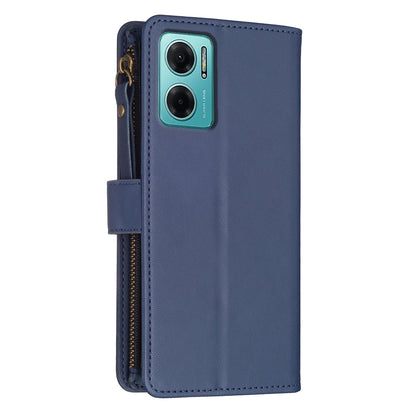 Xiaomi Redmi 10 5G Leather Flip Wallet Phone Case with 9 Card Slots, Zipper Compartment, and Adjustable Stand