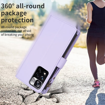 Xiaomi Redmi Note 11 Pro Leather Flip Wallet Phone Case with 9 Card Slots, Zipper Compartment, and Adjustable Stand