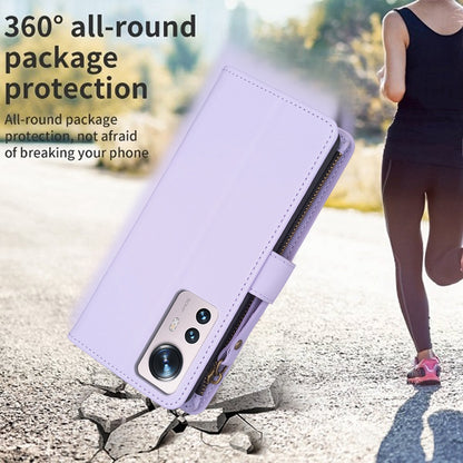 Xiaomi 12 Leather Flip Wallet Phone Case with 9 Card Slots, Zipper Compartment, and Adjustable Stand