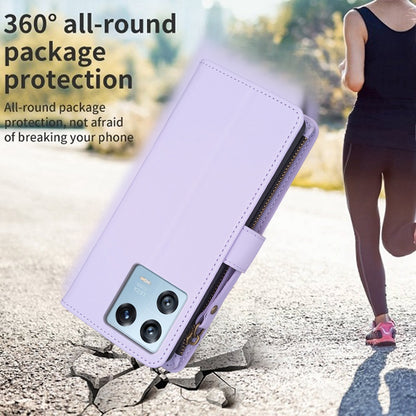 Xiaomi 13 Pro Leather Flip Wallet Phone Case with 9 Card Slots, Zipper Compartment, and Adjustable Stand