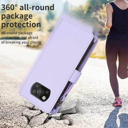 Xiaomi Poco X3 Leather Flip Wallet Phone Case with 9 Card Slots, Zipper Compartment, and Adjustable Stand