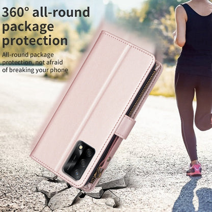 OPPO A74 4G Leather Flip Wallet Phone Case with 9 Card Slots, Zipper Compartment, and Adjustable Stand