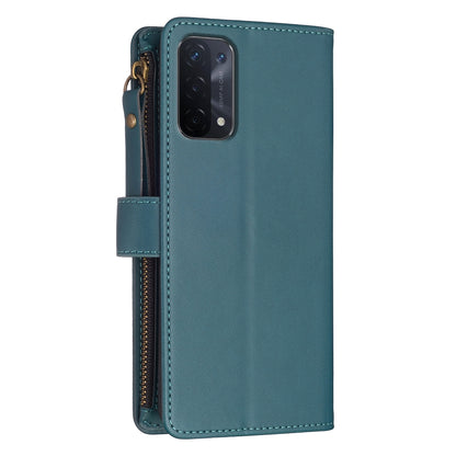 OPPO A93 5G Leather Flip Wallet Phone Case with 9 Card Slots, Zipper Compartment, and Adjustable Stand