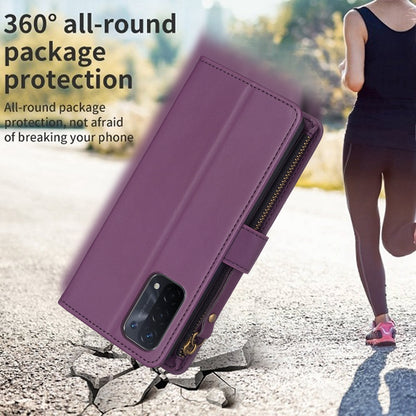 OPPO A93 5G Leather Flip Wallet Phone Case with 9 Card Slots, Zipper Compartment, and Adjustable Stand