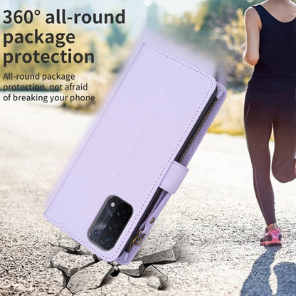 OPPO A93 5G Leather Flip Wallet Phone Case with 9 Card Slots, Zipper Compartment, and Adjustable Stand