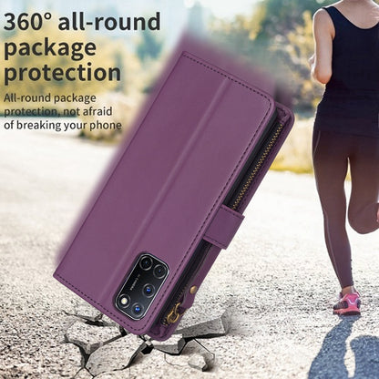 OPPO A72 Leather Flip Wallet Phone Case with 9 Card Slots, Zipper Compartment, and Adjustable Stand