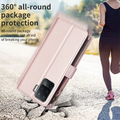 OPPO A94 4G Leather Flip Wallet Phone Case with 9 Card Slots, Zipper Compartment, and Adjustable Stand