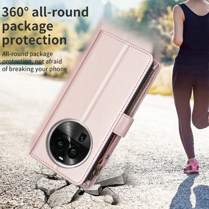 OPPO Find X6 Pro Leather Flip Wallet Phone Case with 9 Card Slots, Zipper Compartment, and Adjustable Stand