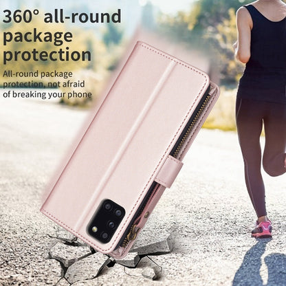 Samsung Galaxy A31 Leather Flip Wallet Phone Case with 9 Card Slots, Zipper Compartment, and Adjustable Stand