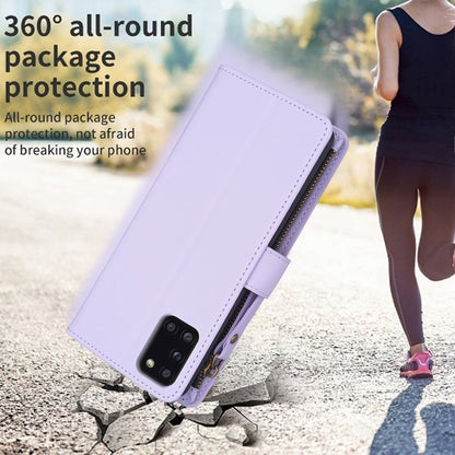 Samsung Galaxy A31 Leather Flip Wallet Phone Case with 9 Card Slots, Zipper Compartment, and Adjustable Stand