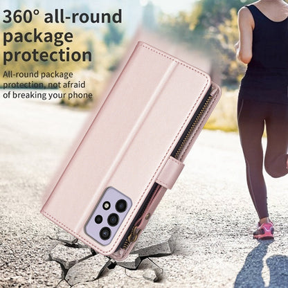 Samsung Galaxy A33 Leather Flip Wallet Phone Case with 9 Card Slots, Zipper Compartment, and Adjustable Stand