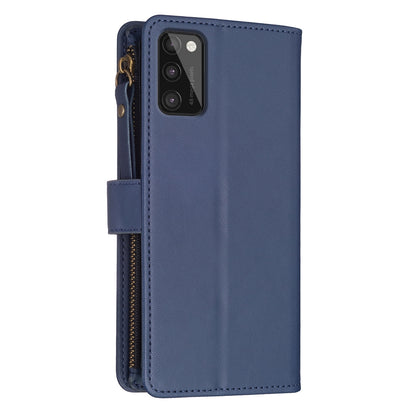 Samsung Galaxy A41 Leather Flip Wallet Phone Case with 9 Card Slots, Zipper Compartment, and Adjustable Stand