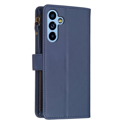Samsung Galaxy A54 5G Leather Flip Wallet Phone Case with 9 Card Slots, Zipper Compartment, and Adjustable Stand
