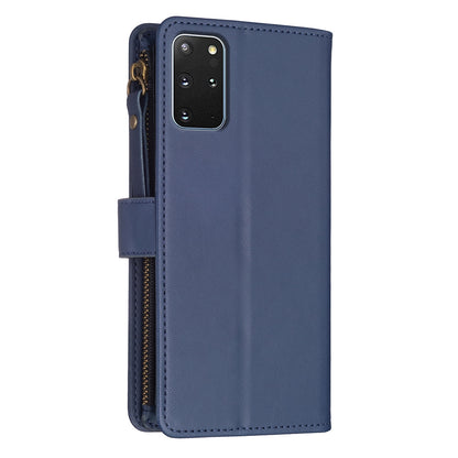 Samsung Galaxy S20+ Leather Flip Wallet Phone Case with 9 Card Slots, Zipper Compartment, and Adjustable Stand
