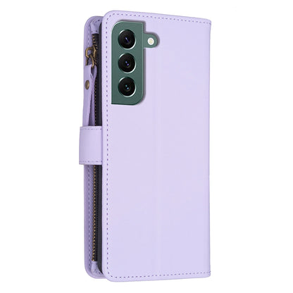 Samsung Galaxy S22+ 5G Leather Flip Wallet Phone Case with 9 Card Slots, Zipper Compartment, and Adjustable Stand