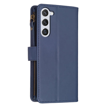 Samsung Galaxy S23 5G Leather Flip Wallet Phone Case with 9 Card Slots, Zipper Compartment, and Adjustable Stand
