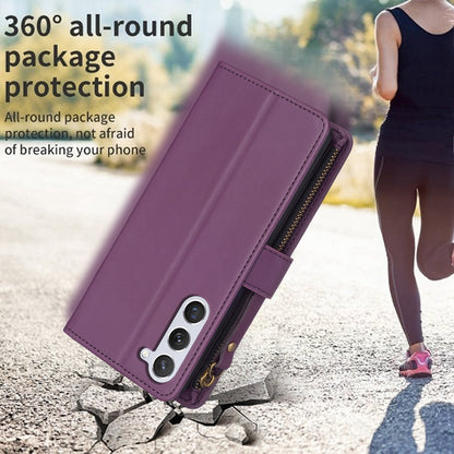 Samsung Galaxy S23 5G Leather Flip Wallet Phone Case with 9 Card Slots, Zipper Compartment, and Adjustable Stand