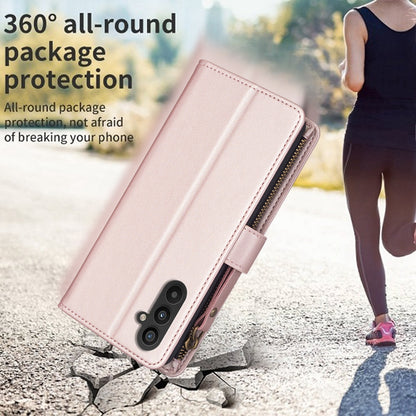 Samsung Galaxy A25 5G Leather Flip Wallet Phone Case with 9 Card Slots, Zipper Compartment, and Adjustable Stand