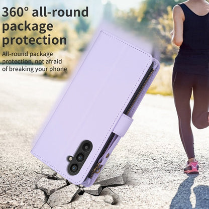 Samsung Galaxy A25 5G Leather Flip Wallet Phone Case with 9 Card Slots, Zipper Compartment, and Adjustable Stand