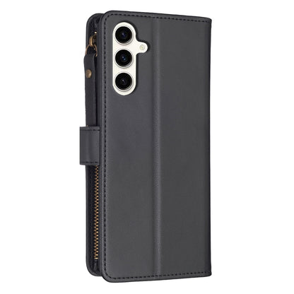 Samsung Galaxy S23 FE 5G Leather Flip Wallet Phone Case with 9 Card Slots, Zipper Compartment, and Adjustable Stand