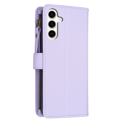 Samsung Galaxy S23 FE 5G Leather Flip Wallet Phone Case with 9 Card Slots, Zipper Compartment, and Adjustable Stand