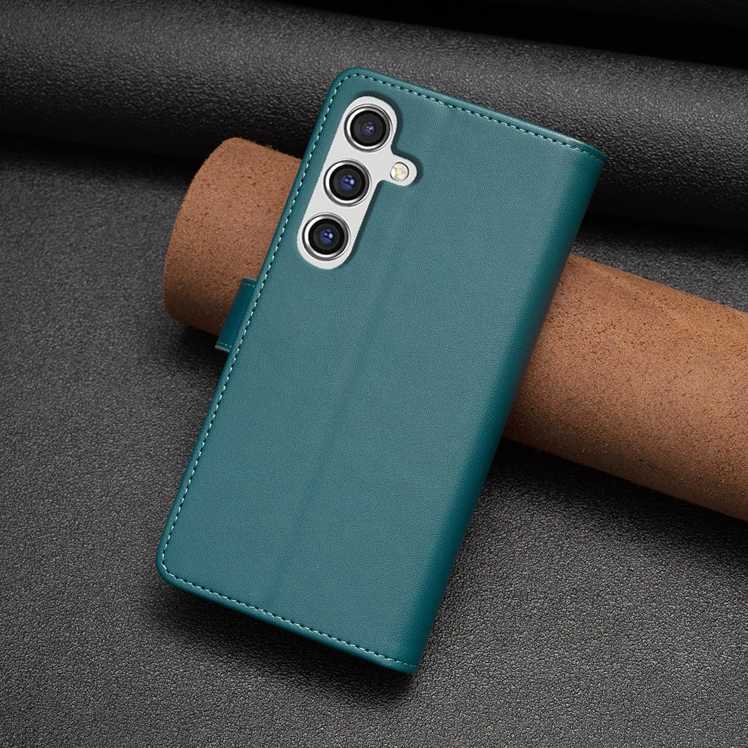 Samsung Galaxy A15 Leather Flip Wallet Phone Case with 9 Card Slots, Zipper Compartment, and Adjustable Stand