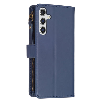 Samsung Galaxy A15 Leather Flip Wallet Phone Case with 9 Card Slots, Zipper Compartment, and Adjustable Stand