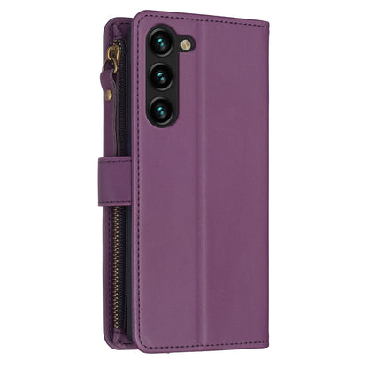 Samsung Galaxy S24+ 5G Leather Flip Wallet Phone Case with 9 Card Slots, Zipper Compartment, and Adjustable Stand