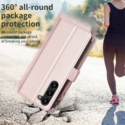 Samsung Galaxy S24+ 5G Leather Flip Wallet Phone Case with 9 Card Slots, Zipper Compartment, and Adjustable Stand