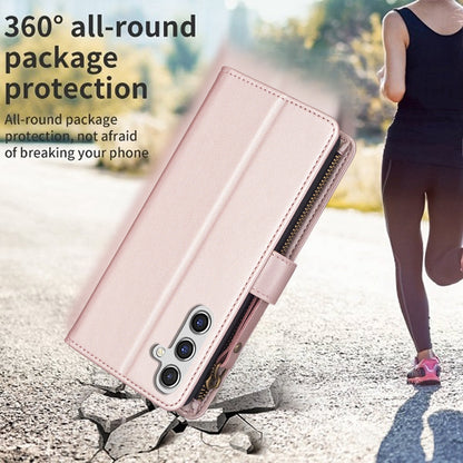 Samsung Galaxy A35 Leather Flip Wallet Phone Case with 9 Card Slots, Zipper Compartment, and Adjustable Stand