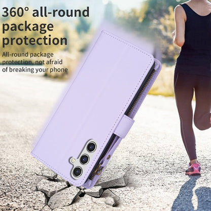 Samsung Galaxy A35 Leather Flip Wallet Phone Case with 9 Card Slots, Zipper Compartment, and Adjustable Stand