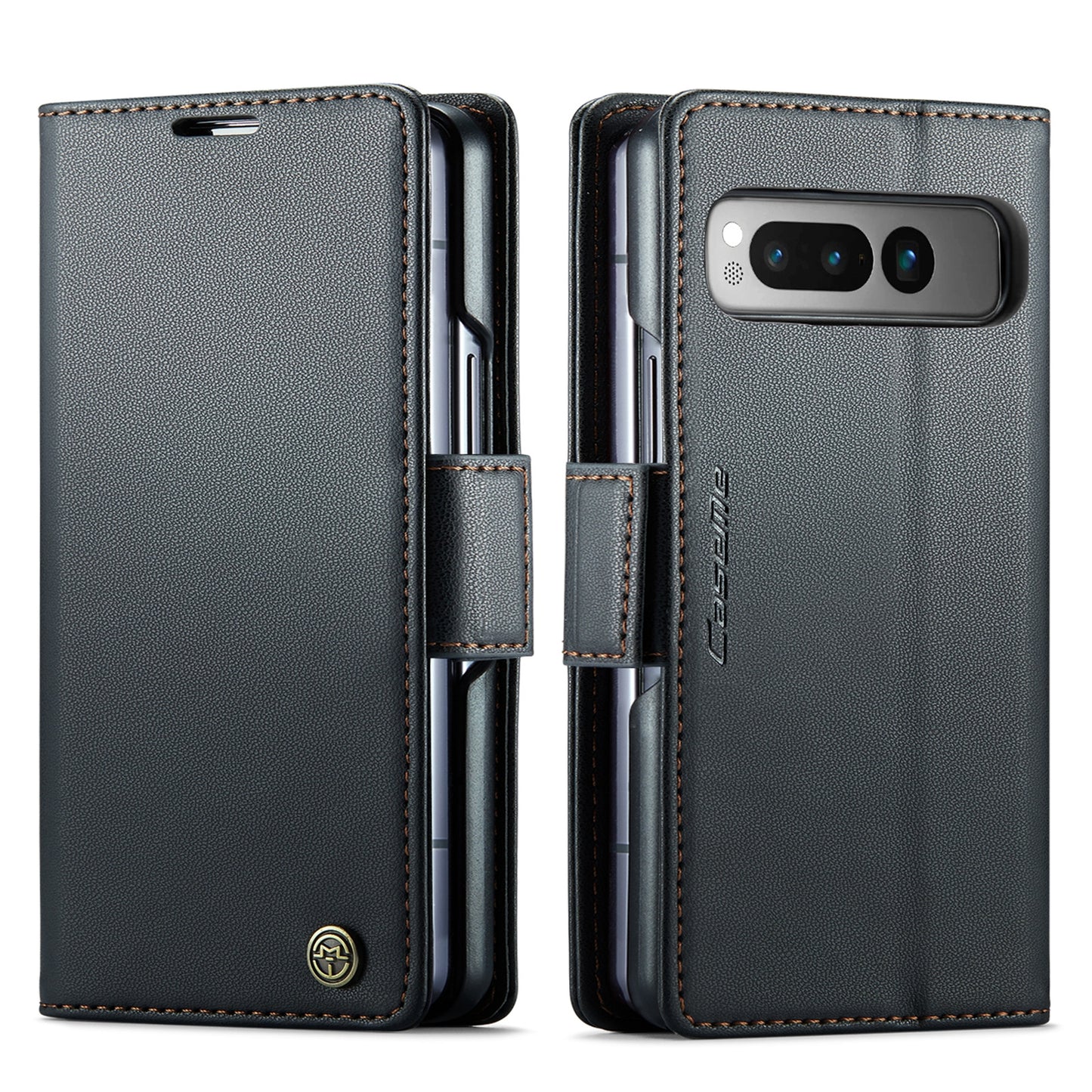 Google Pixel Fold Leather Wallet Case - RFID Blocking, Stand Function, Card Slots