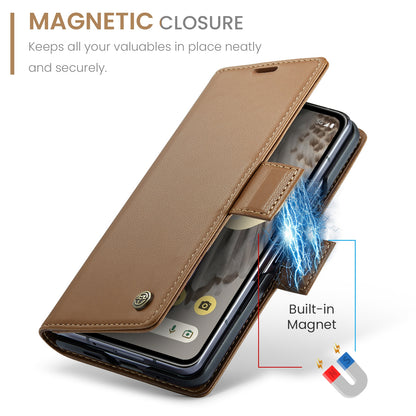 Google Pixel Fold Leather Wallet Case - RFID Blocking, Stand Function, Card Slots