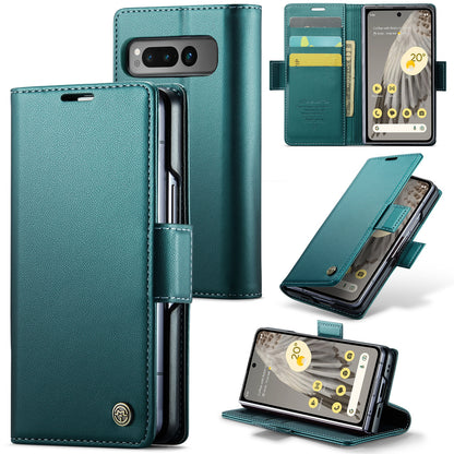 Google Pixel Fold Leather Wallet Case - RFID Blocking, Stand Function, Card Slots