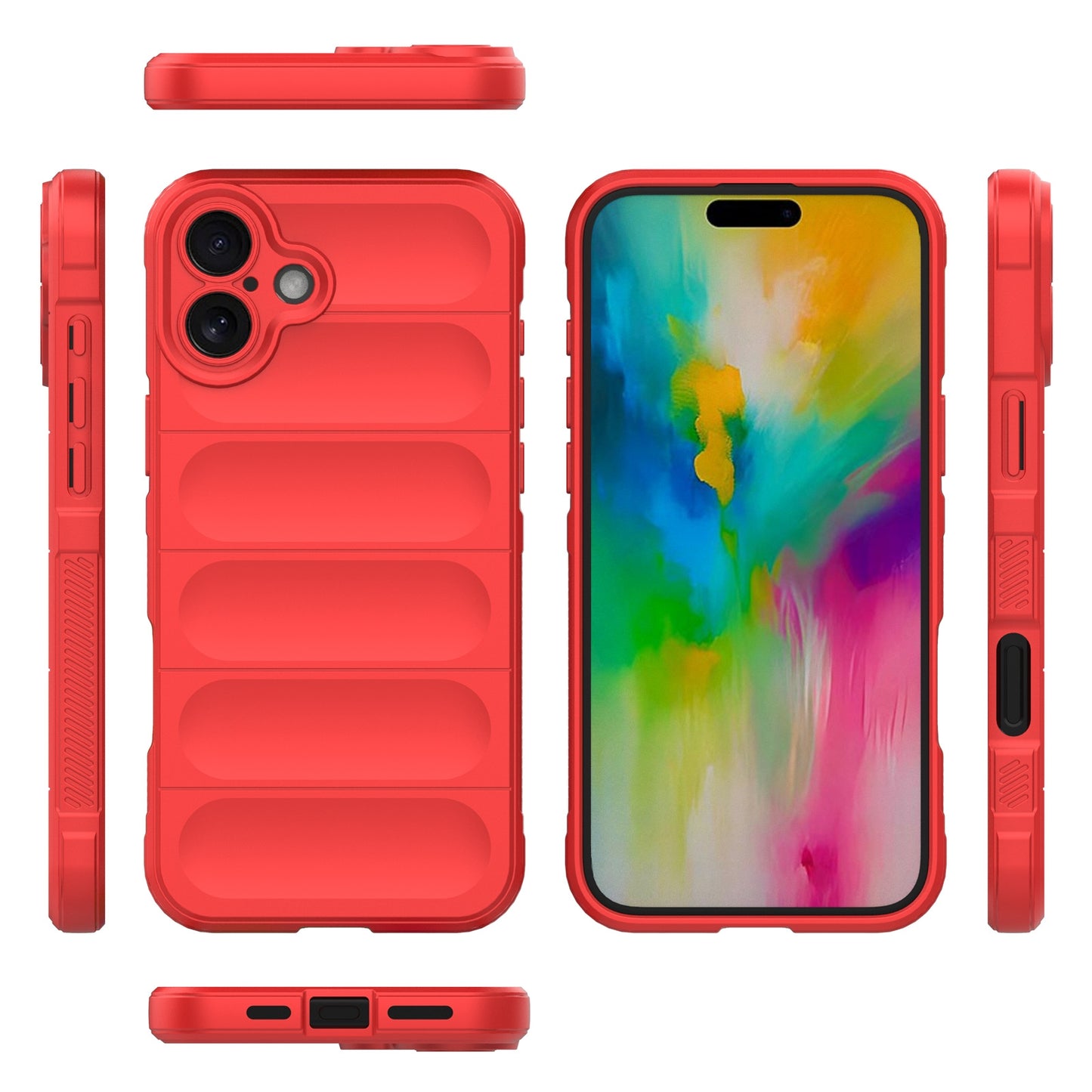 iPhone 16 Plus Magic Shield Phone Case – Durable TPU + Flannel, Stylish Protection, Brightly Coloured, Wear-Resistant-buycases.co.uk